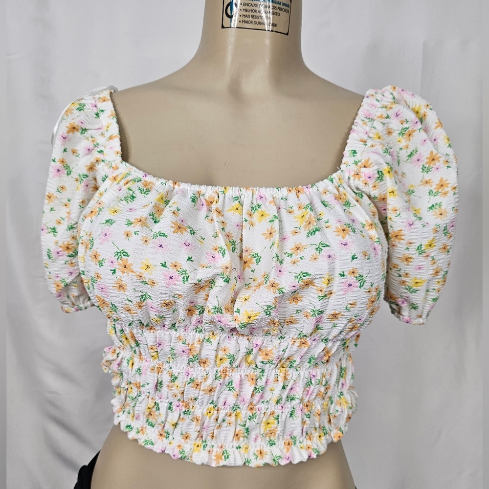 Chic White Floral Top Elodie Xs New With Tags
